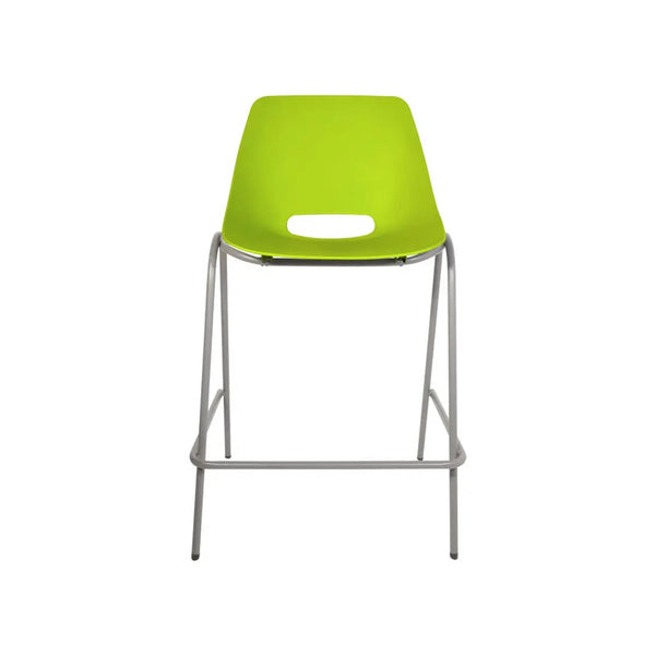 Taburete Cosmos con asiento pistacho y estructura gris, asiento a 75 cm