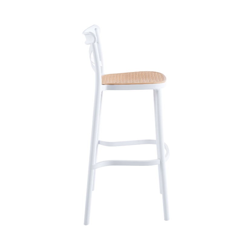 Taburete Crossback polipropileno  blanco