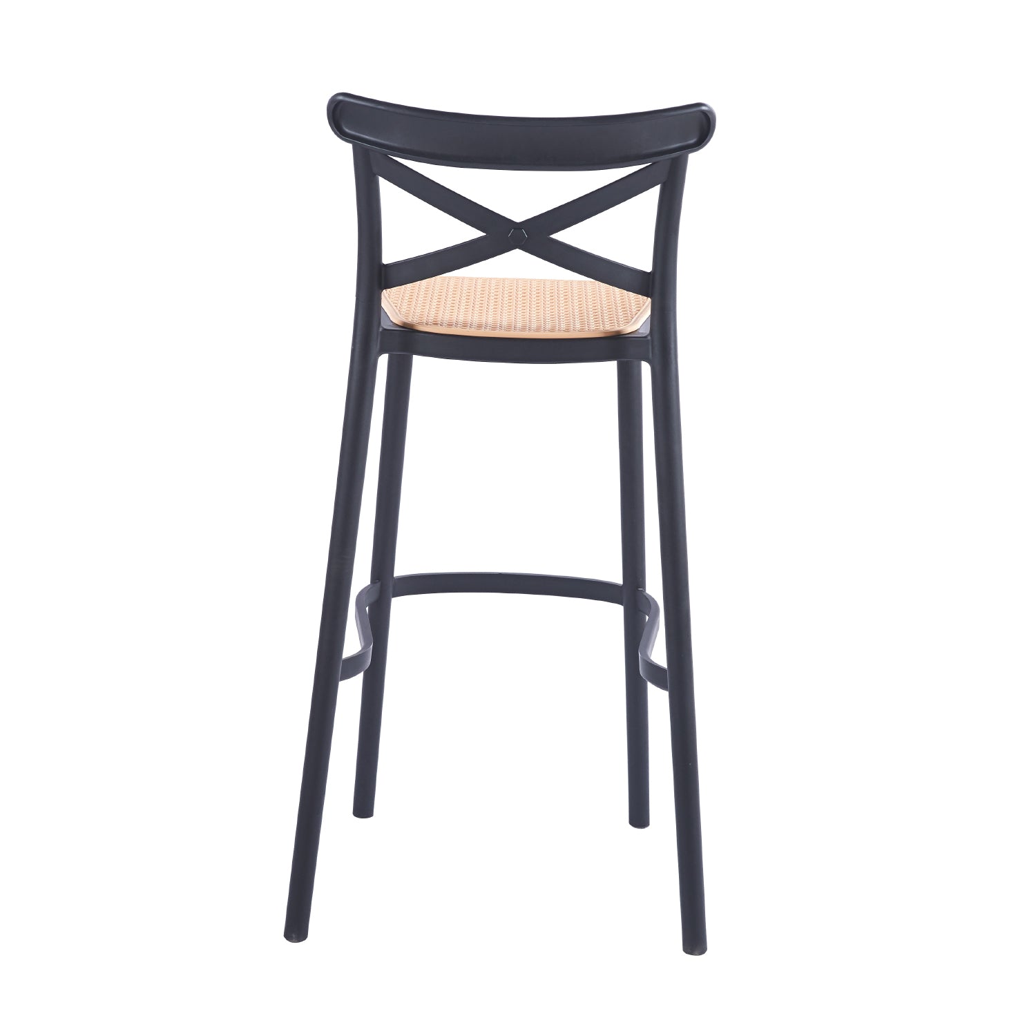 Taburete Crossback polipropileno  Negro