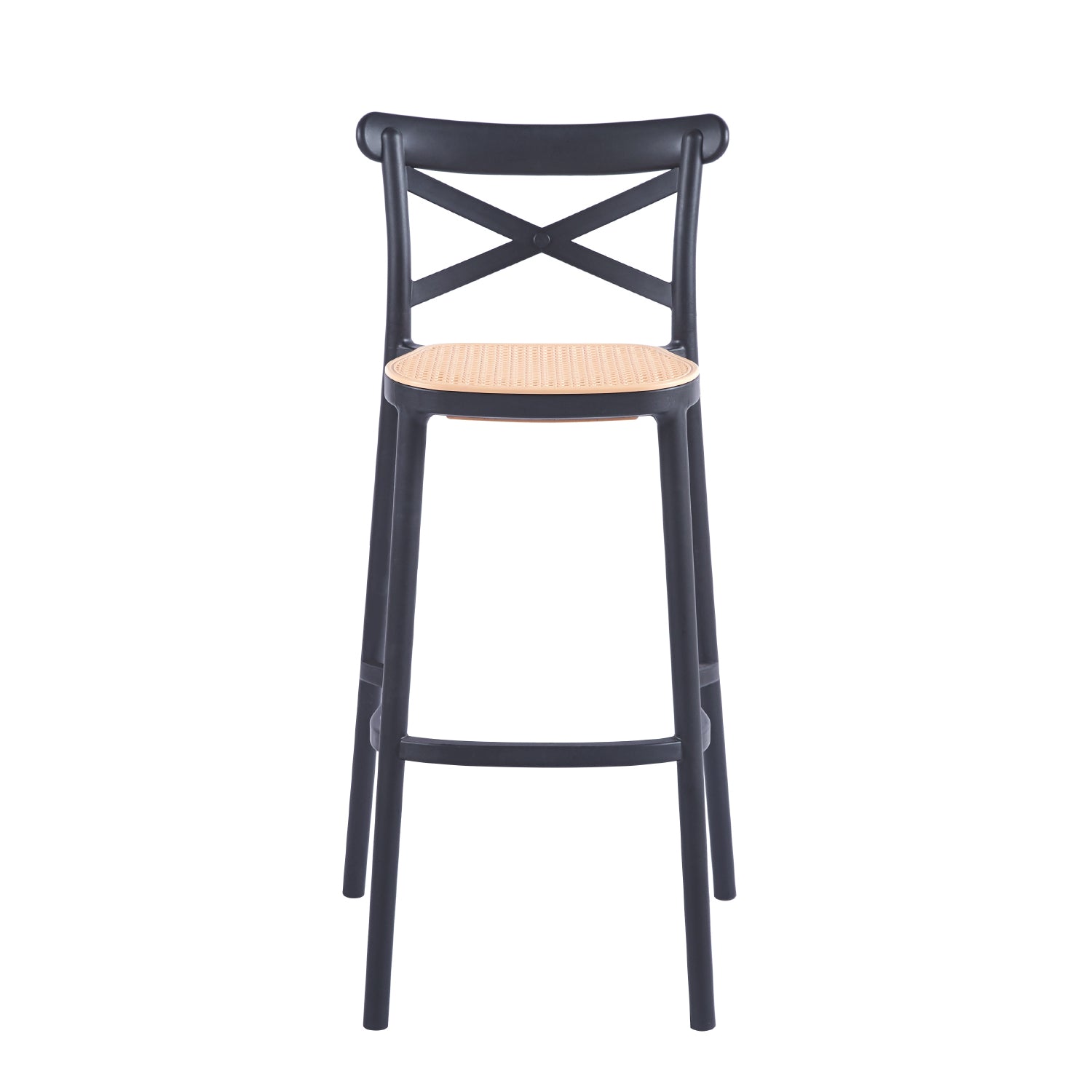 Taburete Crossback polipropileno  Negro