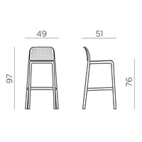 Taburete de Terraza Lido Nardi Tortora 76 cm