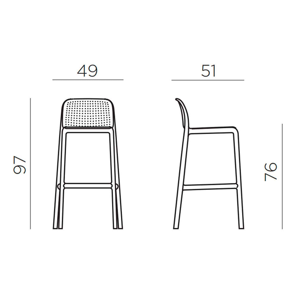 Taburete de Terraza Lido Nardi Grafito 76 cm