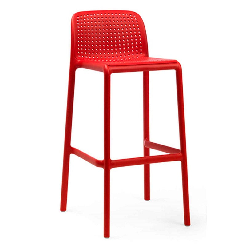 Taburete Lido Nardi Rojo 76 cm vista lateral