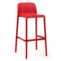 Taburete Lido Nardi Rojo 76 cm vista lateral