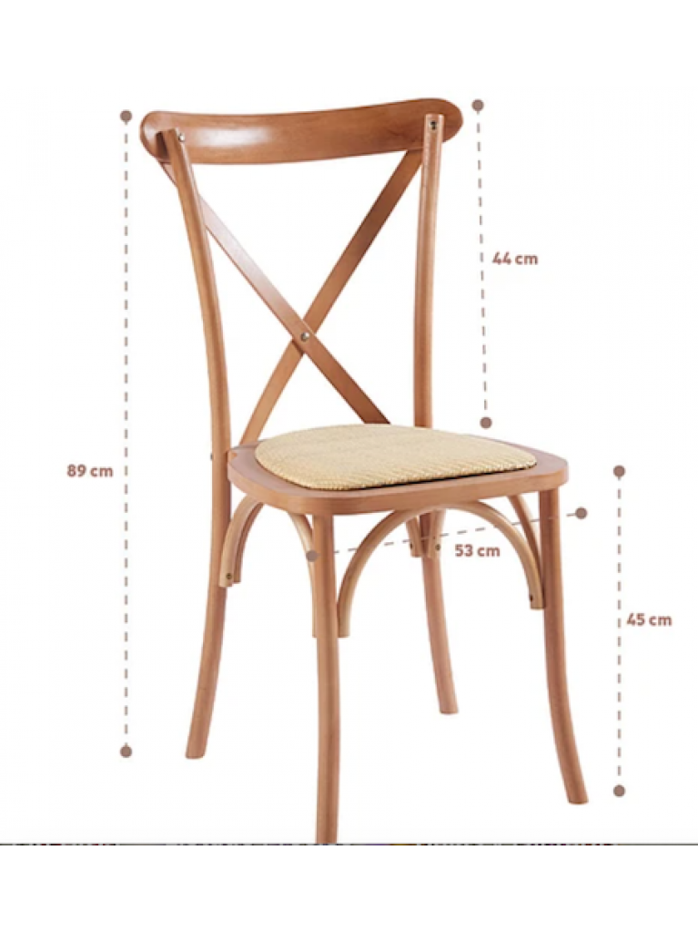 Silla Crossback Madera Rattan Natural