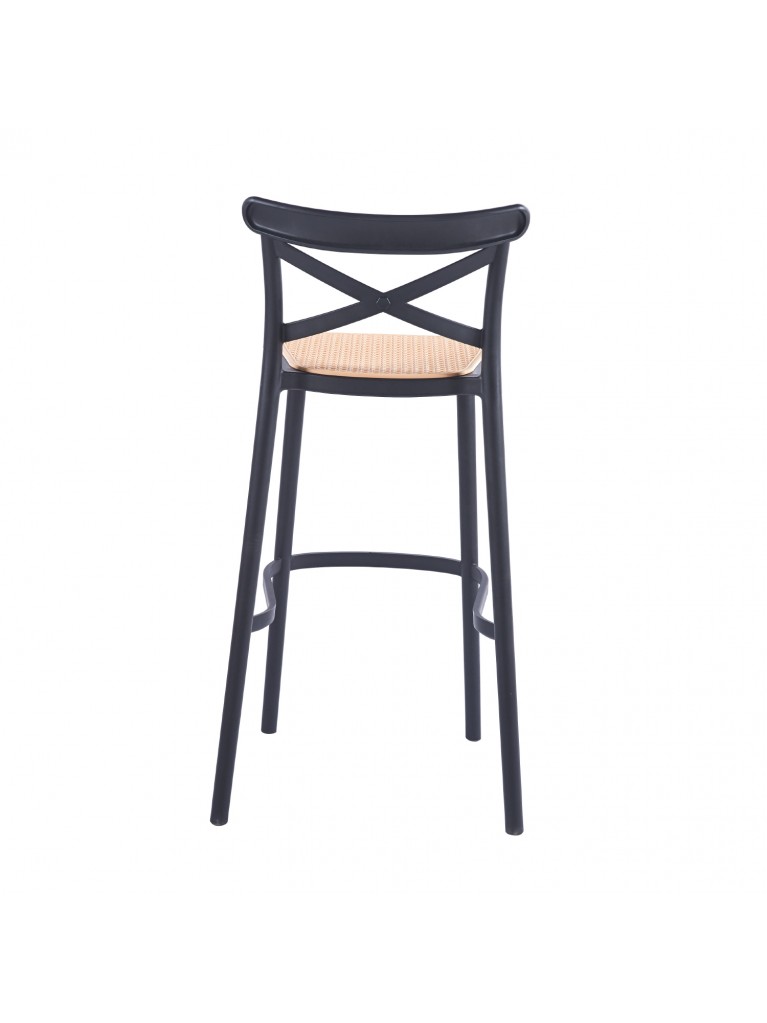 Taburete Crossback polipropileno  Negro