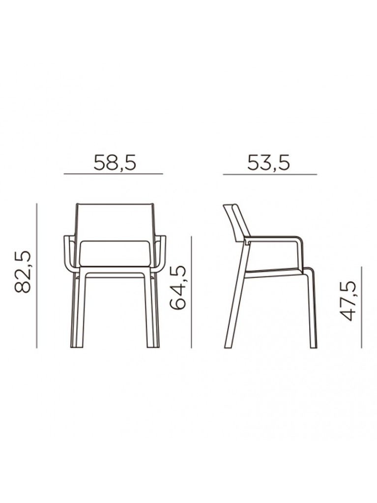 Silla Trill Ottanio con Apoyabrazos Nardi