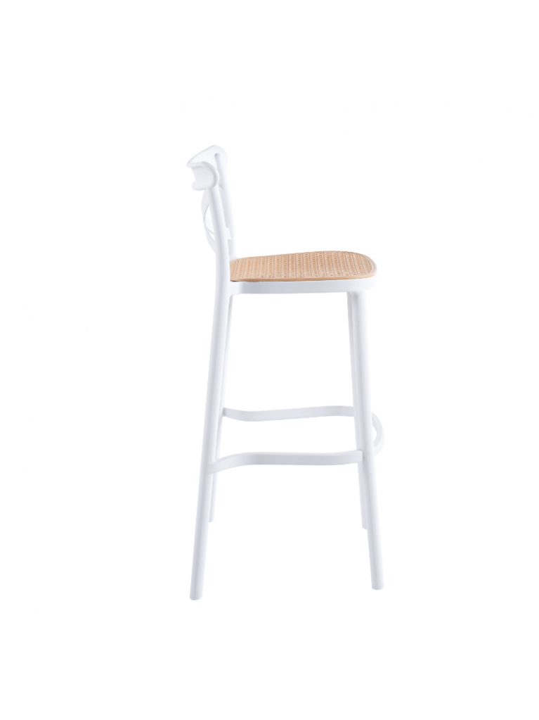 Taburete Crossback polipropileno  blanco