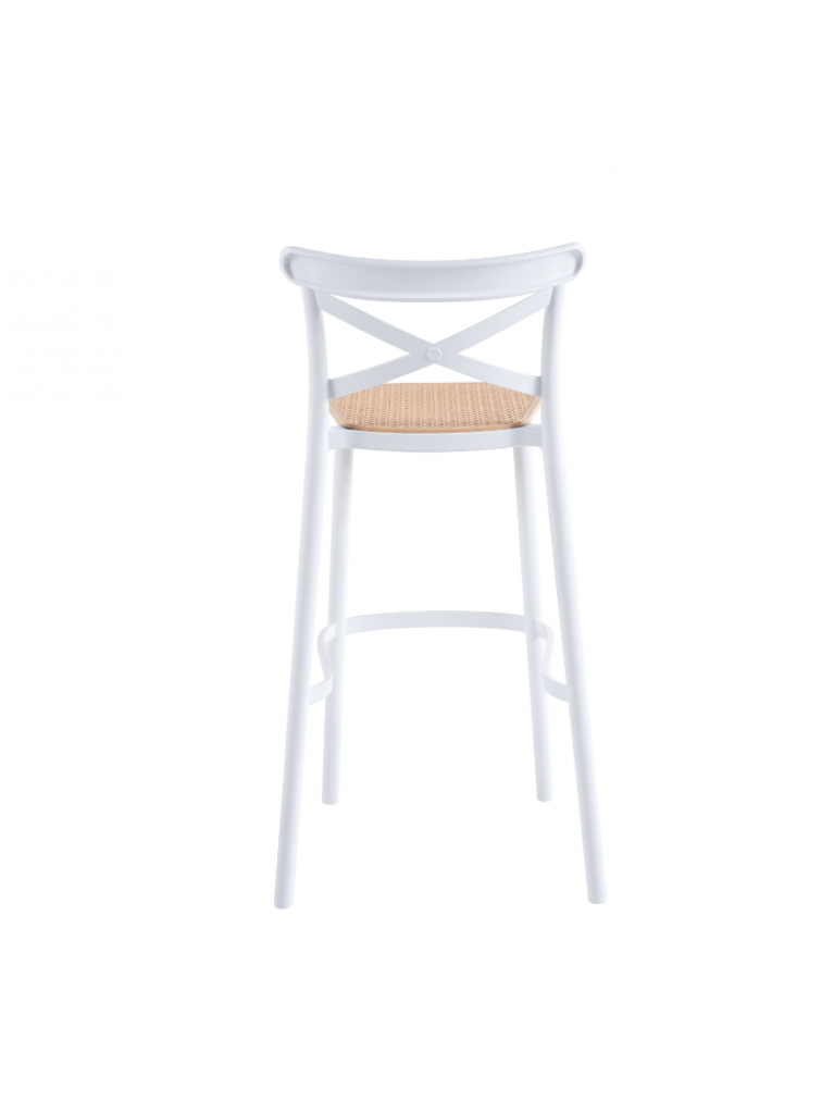 Taburete Crossback polipropileno  blanco