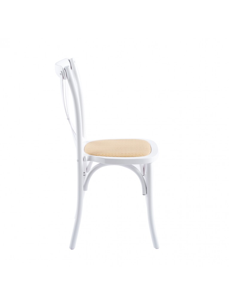 Silla Crossback Madera Blanca/ Rattan 