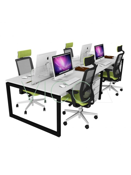 Estacion Trabajo Grupal 4 Personas Corchete Cerrado