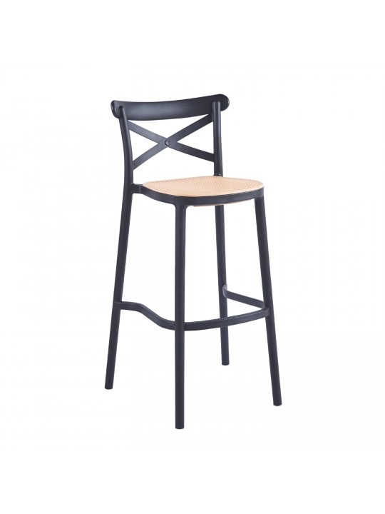 Taburete Crossback polipropileno  Negro