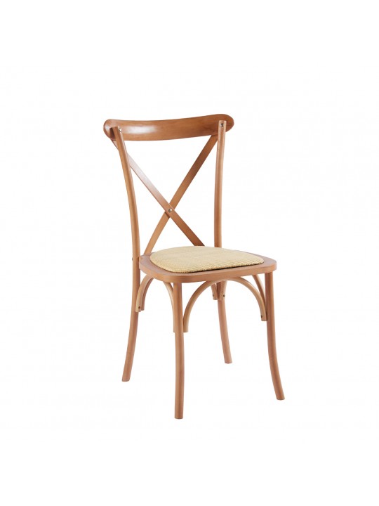 Silla Crossback Madera Rattan Natural