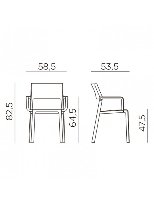 Silla Trill Grafito con Apoyabrazos Nardi