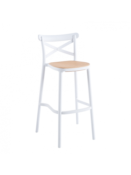 Taburete Crossback polipropileno  blanco