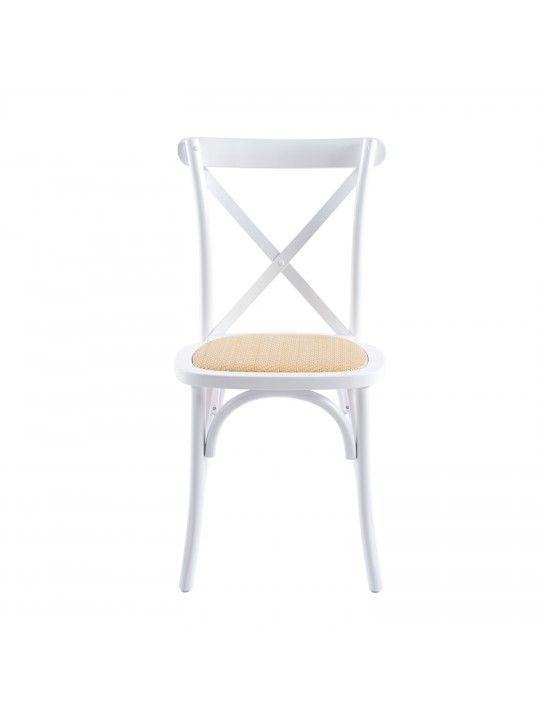 Silla Crossback Madera Blanca/ Rattan 